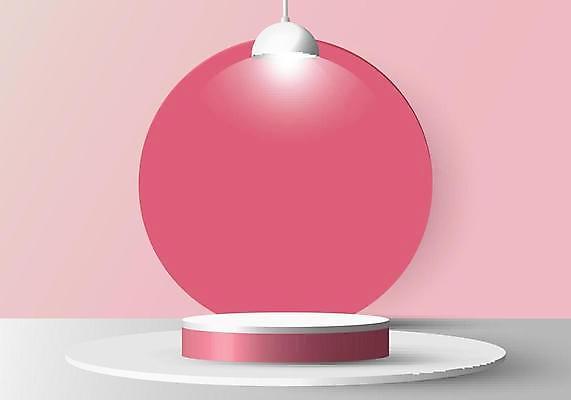 EPS 해외이미지 분홍색 백그라운드 일러스트 조명 사람없음 원형 단상 입체도형 포디움 해외일러스트 도형 컬러 무대 입체 파일형식 벡터