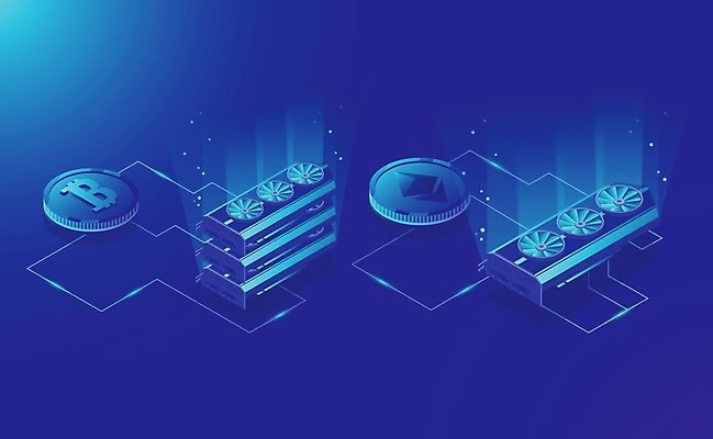 EPS 해외이미지 백그라운드 일러스트 사람없음 경제 파란색 발굴 그래픽카드 가상화폐 해외일러스트 컬러 돈 파일형식 벡터