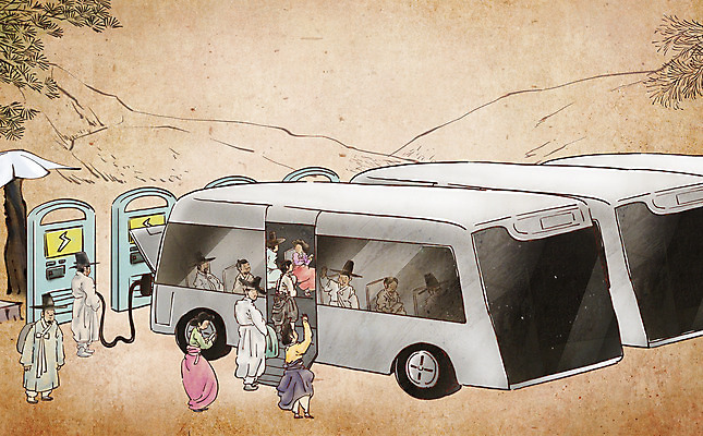 전신 PSD 나무 여자 남자 일러스트 버스 대중교통 서기 앉기 여러명 상반신 성인 한복 조선시대 퓨전 베이지색 전기자동차 전기충전 충전기 충전소 휴게소 성인만 국내일러스트 갓모자 식물 모자_잡화 한국전통 육상교통 교통수단 컬러 다수 모션 자동차 휴식 전통소품 사람 기계 역사 전통의상 충전 파일형식