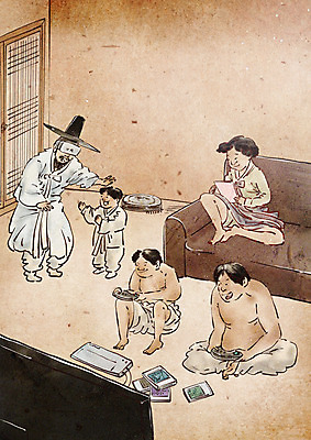 전신 PSD 여자 남자 아들 어린이 일러스트 엄마 휴식 들기 앉기 소년 여러명 성인 취미 부모 소파 태블릿 텔레비전 게임 자녀 아빠 한복 게임기 조선시대 퓨전 형제 베이지색 청소로봇 VR기기 국내일러스트 갓모자 모자_잡화 한국전통 컬러 다수 컨셉 의자 가족 모션 놀이 전통소품 사람 전자제품 스마트기기 기계 역사 전통의상 로봇 가상현실 파일형식