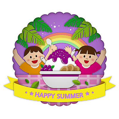 여자 남자 리본 어린이 무지개 잎 일러스트 포도 여름음식 여름방학 들기 소녀 소년 상반신 두명 숟가락 만세 빙수 야자수잎 어린이만 제철음식 국내일러스트 AI파일 자연요소 식물 음식 과일 모션 방학 디저트 수저 사람 제철 파일형식 벡터 여름_계절