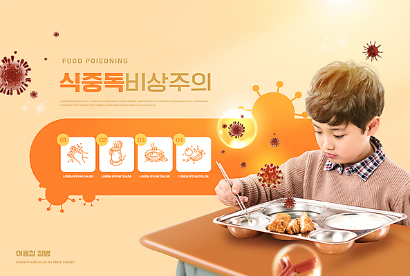 PSD 편집이미지 손 남자 어린이 젓가락 한명 들기 소년 상반신 신체부위 주황색 식사 한국인 바이러스 책상 손씻기 식판 박테리아 식중독 소년한명만 이미지편집 1 컬러 가구 의학 모션 수저 사람 동양인 씻기 남자한명만 소년만 파일형식