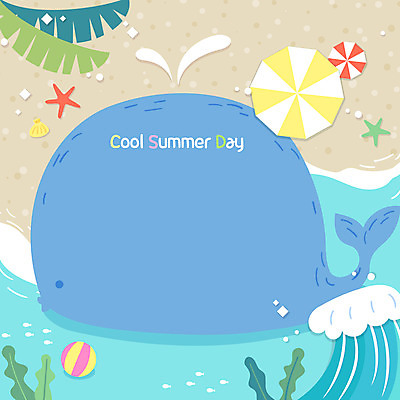 한마리 파도 바다 일러스트 조개 불가사리 프레임 해변 사람없음 여름 파란색 파라솔 비치볼 고래 야자수잎 프레임일러스트 국내일러스트 AI파일 1 계절 컬러 잎 공 포유류 어패류 극피동물 바캉스용품 수중동물 파일형식 벡터