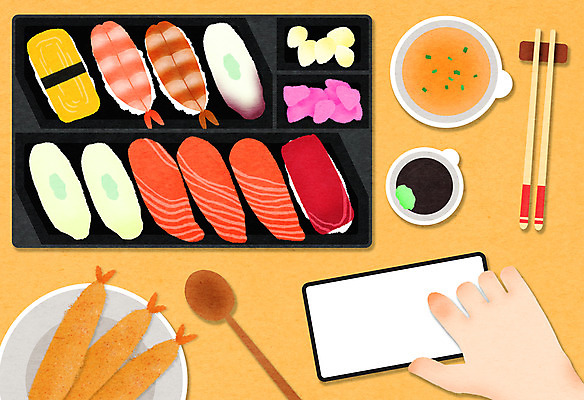 PSD 손 일러스트 젓가락 모바일 신체부위 숟가락 초밥 터치 고추냉이 간장 새우튀김 주문 락교 미소된장국 배달음식 생강초절임 일본음식 국내일러스트 음식 새우 수저 사람 튀김 양념 배달 절임 염교 파일형식