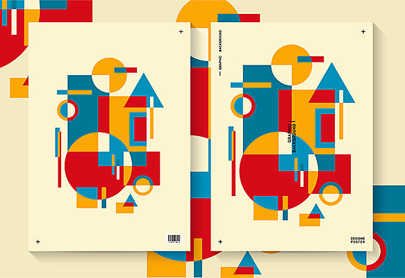 그래픽백그라운드 일러스트 사람없음 노란색 사각형 원형 삼각형 바코드 국내일러스트 AI파일 도형 컬러 백그라운드 그래픽 파일형식 벡터