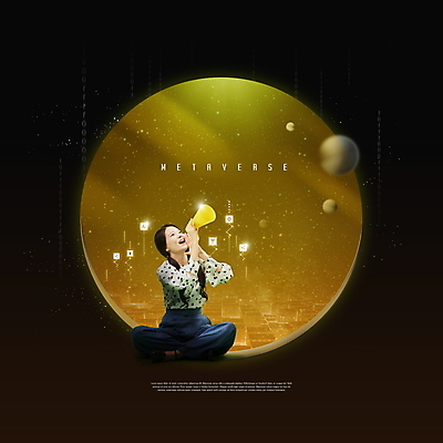 전신 PSD 편집이미지 여자 별 한명 미소 들기 20대 성인 노란색 우주 검은색 확성기 외침 한국인 원형 가부좌 가상공간 가상현실 성인여자한명만 메타버스 이미지편집 자연요소 도형 1 컬러 모션 표정 사람 앉기 동양인 청년 소리 여자한명만 성인여자만 파일형식