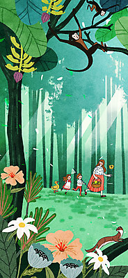 전신 PSD 나무 여자 남자 꽃 어린이 여러마리 일러스트 오리 바나나 여름방학 들기 소녀 소년 성인 세명 초록색 여름 여름휴가 바캉스 바구니 원숭이 숲 다람쥐 채집망 바나나나무 여름라이프 족제비 국내일러스트 식물 라이프스타일 계절 컬러 다수 과일 포유류 모션 조류 방학 휴가 사람 설치류 파일형식 여름_계절