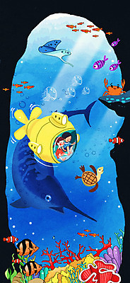 PSD 여자 남자 어린이 여러마리 일러스트 여름방학 소녀 소년 상반신 두명 여름 파란색 여름휴가 바캉스 수중동물 거북이 잠수함 열대어 해파리 가오리 여름라이프 어린이만 철갑상어 국내일러스트 동물 라이프스타일 계절 컬러 다수 파충류 방학 휴가 어류 사람 자포동물 민물고기 파일형식 여름_계절