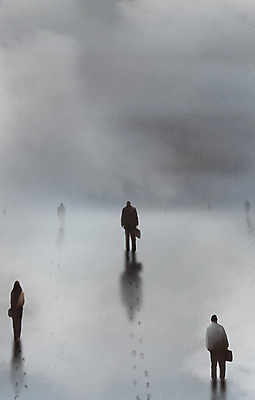 전신 PSD 여자 남자 실루엣 일러스트 그림자 성인 세명 걷기 회색 안개 비즈니스맨 비즈니스우먼 고독 발자국 우울감 성인만 공허 국내일러스트 감정 컬러 컨셉 비즈니스 자국 모션 날씨 촬영기법 사람 직장인 파일형식