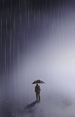 전신 PSD 남자 일러스트 우산 한명 서기 들기 성인 보라색 비 고독 우울감 성인남자한명만 공허 국내일러스트 자연요소 1 감정 컬러 컨셉 모션 날씨 사람 남자한명만 성인남자만 파일형식