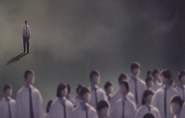 전신 PSD 학생 여자 남자 교복 일러스트 청소년 그림자 서기 여러명 고독 등짐 따돌림 왕따 외톨이 우울감 제외 학교폭력 십대만 공허 국내일러스트 옷 감정 다수 컨셉 모션 사람 폭력 파일형식