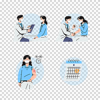편집 편집이미지 여자 남자 마스크 들기 누끼 여러명 상반신 성인 진료 환자 의사 달력 사회이슈 상담 마주앉기 PNG 순서 문진 백신 예방접종 성인만 편집소스 코로나바이러스 백신접종 델타변이바이러스 위드코로나 다수 컨셉 의학 모션 사람 앉기 의료진 바이러스 접종 파일형식