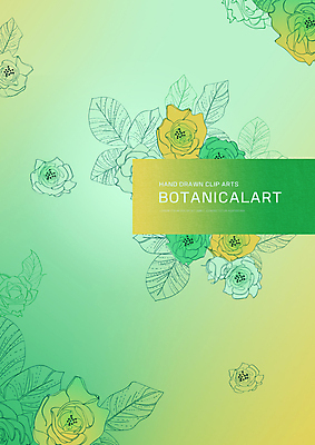 PSD 꽃 잎 일러스트 타이포그라피 사람없음 연두색 보테니컬아트 국내일러스트 식물 문자 초록색 파일형식