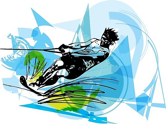 EPS 해외이미지 전신 남자 스포츠 하늘색 일러스트 한명 성인 잡기 수상스키 성인남자한명만 해외일러스트 1 모션 사람 파란색 수상스포츠 남자한명만 성인남자만 파일형식 벡터