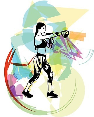 EPS 해외이미지 전신 여자 스포츠 일러스트 한명 서기 성인 운동복 권투 권투글러브 성인여자한명만 해외일러스트 1 옷 모션 사람 격투기 글러브 여자한명만 성인여자만 파일형식 벡터