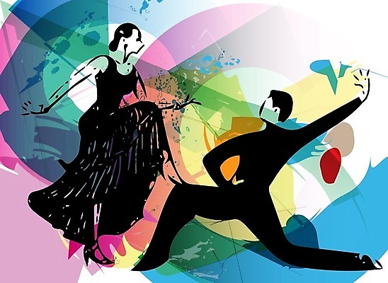 EPS 해외이미지 전신 커플 드레스 여자 남자 일러스트 성인 두명 공연 춤 댄스스포츠 라틴댄스 탱고 성인만 해외일러스트 옷 스포츠 관계 문화예술 사람 이벤트 파일형식 벡터