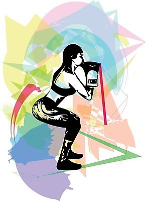 EPS 해외이미지 전신 여자 스포츠 일러스트 추상 한명 성인 권투 성인여자한명만 스쿼트 맨몸운동 해외일러스트 1 무늬 사람 운동 격투기 여자한명만 성인여자만 파일형식 벡터 운동자세