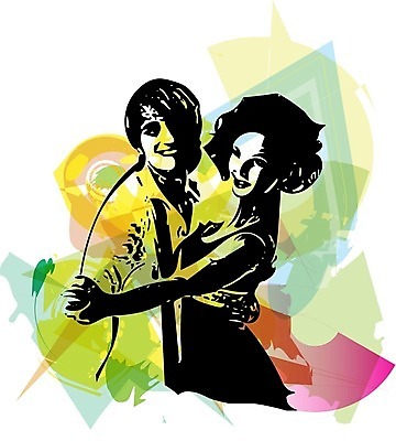 EPS 해외이미지 여자 남자 스포츠 일러스트 추상 상반신 성인 두명 스포츠댄서 댄스스포츠 성인만 해외일러스트 무늬 사람 댄서 파일형식 벡터