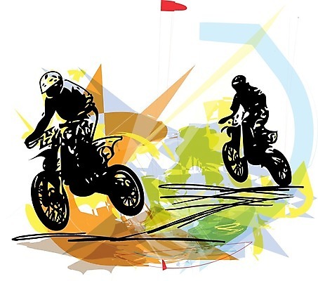 EPS 해외이미지 전신 남자 스포츠 일러스트 추상 성인 두명 오토바이경주 성인남자만 해외일러스트 무늬 사람 경기 남자만 성인만 파일형식 벡터