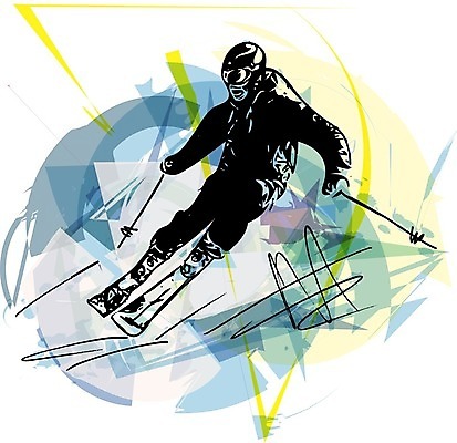 EPS 해외이미지 전신 남자 스포츠 일러스트 추상 스키 한명 성인 스키선수 성인남자한명만 해외일러스트 1 무늬 겨울스포츠 운동선수 사람 남자한명만 성인남자만 파일형식 벡터