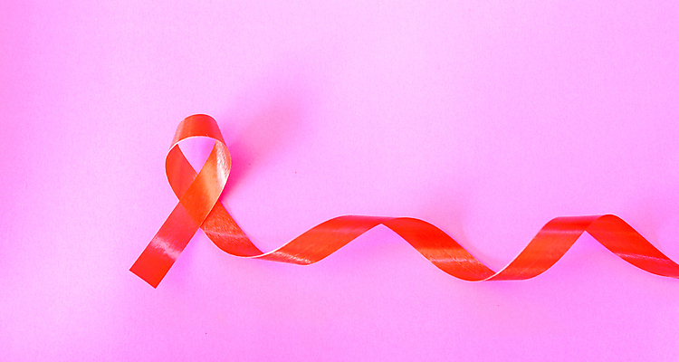 포토 JPG 해외이미지 리본 캠페인 실내 사람없음 빨간색 예방 에이즈 분홍색배경 해외202004 세계에이즈의날 해외포토 기념일 분홍색 컬러 백그라운드 내부 질병 파일형식