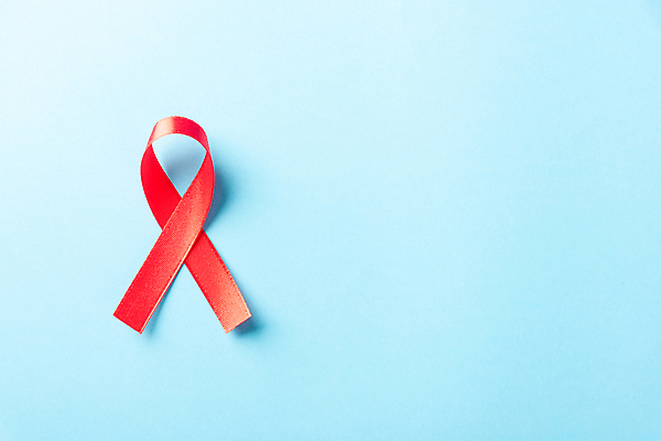 포토 JPG 해외이미지 리본 캠페인 실내 사람없음 빨간색 예방 파란배경 에이즈 세계에이즈의날 해외포토 기념일 컬러 백그라운드 내부 파란색 질병 파일형식
