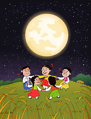 전신 한국전통 라이프스타일 여자 별 어린이 일러스트 밤하늘 소녀 여러명 추석 손잡기 전통놀이 벼 보름달 야간 한복 강강술래 소녀만 국내일러스트 AI파일 자연요소 전통 명절 다수 모션 놀이 하늘 곡류 한국 사람 생활 달 전통의상 여자만 어린이만 파일형식 벡터