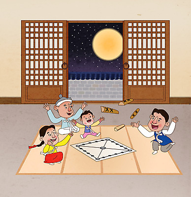 전신 한국전통 라이프스타일 여자 명절 노년 남자 어린이 일러스트 소녀 소년 여러명 성인 전통놀이 보름달 던지기 윷 윷놀이 야간 한복 가부좌 창호문 윷판 기와담장 국내일러스트 AI파일 자연요소 전통 기념일 다수 모션 놀이 한국 기와 사람 앉기 생활 담장 문 달 전통의상 파일형식 벡터