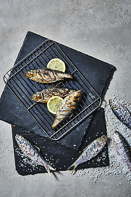 포토 JPG 스튜디오촬영 실내 사람없음 하이앵글 그릴 레몬 소금 돌판 전어 제철음식 전어구이 국내포토 음식 뷰포인트 과일 주방용품 어류 내부 돌_바위 생선구이 제철 파일형식