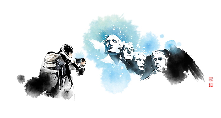 PSD 남자 일러스트 캘리그라피 배낭 붓터치 한명 들기 상반신 성인 스마트폰 여행객 사진촬영 미국 세계여행 배낭여행 번짐 인물조각상 낙관 랜드마크 러시모어산 성인남자한명만 국내일러스트 1 여행 북아메리카 가방 모션 사람 핸드폰 스마트기기 세계 조각상 촬영 남자한명만 성인남자만 파일형식 효과