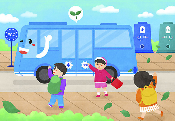 전신 PSD 여자 남자 어린이 일러스트 나뭇잎 책가방 소녀 소년 세명 걷기 자연보호 표지판 그린에너지 전기에너지 스쿨버스 에코 친환경 손인사 전기자동차 충전기 어린이만 등원 국내일러스트 에너지의날 기념일 잎 가방 모션 자동차 자연 버스 알림판 사람 환경 기계 에너지 인사 보호 충전 파일형식