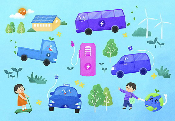 전신 PSD 나무 여자 남자 지구 어린이 하늘색 일러스트 버스 소녀 소년 두명 자연보호 손잡기 트럭 그린에너지 풍력에너지 전기에너지 승차 에코 친환경 택시 수소에너지 전기자동차 충전기 충전소 퀵보드 어린이만 수소자동차 국내일러스트 에너지의날 식물 기념일 육상교통 교통수단 모션 승용차 자동차 자연 대중교통 사람 파란색 환경 기계 에너지 보호 충전 파일형식