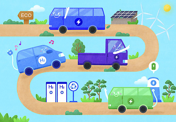 PSD 나무 길 하늘색 일러스트 버스 사람없음 자연보호 트럭 표지판 그린에너지 풍력에너지 전기에너지 에코 친환경 집열판 수소에너지 전기자동차 충전기 충전소 수소자동차 국내일러스트 에너지의날 식물 기념일 육상교통 자동차 자연 대중교통 알림판 파란색 환경 기계 에너지 보호 태양에너지 충전 파일형식