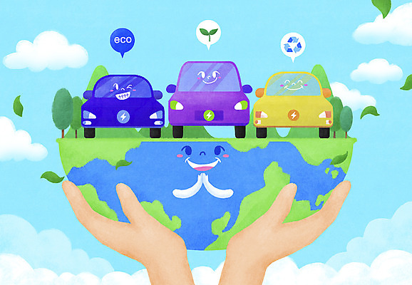 PSD 구름 손 지구 하늘색 일러스트 나뭇잎 들기 신체부위 자연보호 그린에너지 전기에너지 에코 친환경 수소에너지 전기자동차 수소자동차 국내일러스트 에너지의날 자연요소 기념일 잎 모션 자동차 자연 사람 파란색 환경 에너지 보호 파일형식