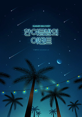 별 야경 일러스트 이벤트 타이포그라피 사람없음 여름휴가 바캉스 야자수 세일 유성 남색 휴양지 여름밤 여름배경 국내일러스트 AI파일 자연요소 나무 문자 컬러 백그라운드 휴가 여름 장소 야간 파일형식 벡터 여름_계절 풍경_경치