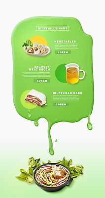 PSD 편집이미지 그릇 재료 사람없음 초록색 연두색 버섯 소고기 뚝배기 청경채 레시피 육수 계량컵 숙주 밀푀유나베 이미지편집 식기 컬러 채소 육류 컵 계량 나베 파일형식