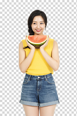 편집 편집이미지 여자 수박 한명 서기 미소 들기 누끼 상반신 20대 성인 앞모습 캐주얼 여름휴가 바캉스 시원함 즐거움 PNG 성인여자한명만 편집소스 1 옷 감정 뷰포인트 과일 모션 휴가 표정 사람 청년 여자한명만 성인여자만 파일형식 여름_계절