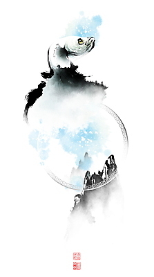 PSD 한마리 일러스트 캘리그라피 붓터치 산 프레임 사람없음 문 수영 물방울 동양화 번짐 낙관 베타 국내일러스트 1 미술 수상스포츠 파일형식 효과