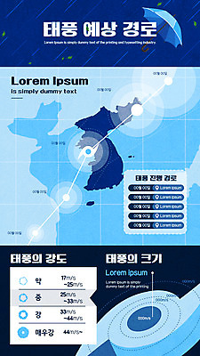 일러스트 우산 사람없음 파란색 크기 일기예보 위치 태풍 한반도 경로 호우주의보 국내일러스트 AI파일 컬러 자연재해 파일형식 벡터