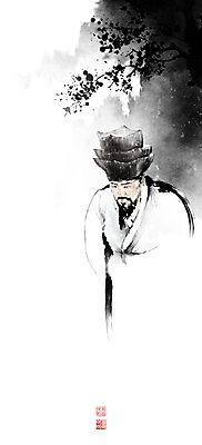 PSD 한국전통 남자 중년 일러스트 캘리그라피 붓터치 한명 미소 상반신 한복 동양화 뒷짐 번짐 양반 낙관 인물화 정자관 중년남자한명만 국내일러스트 1 전통 모션 한국 표정 미술 사람 성인 전통의상 그림 신분 남자한명만 중년남자만 파일형식 효과