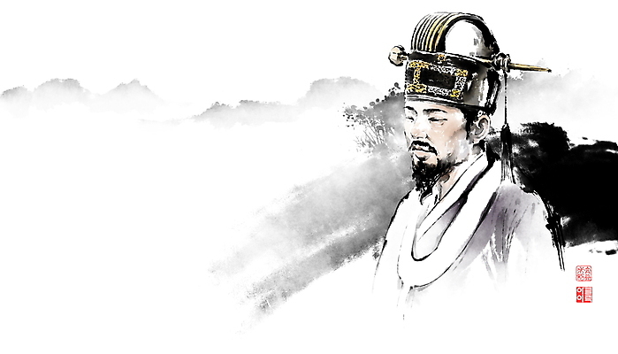 PSD 한국전통 남자 중년 일러스트 캘리그라피 붓터치 산 한명 미소 상반신 한복 왕 동양화 번짐 낙관 관모 인물화 중년남자한명만 국내일러스트 1 전통 한국 표정 미술 사람 성인 전통의상 그림 남자한명만 중년남자만 파일형식 효과