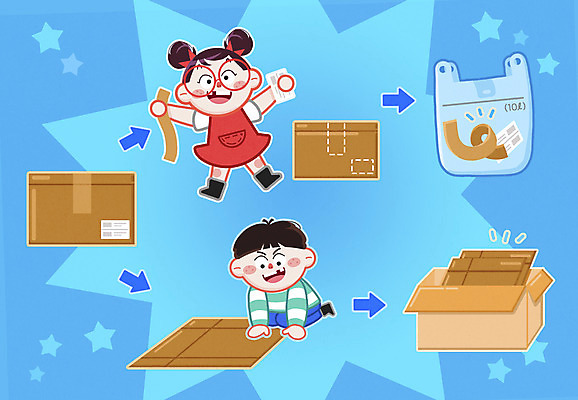 전신 PSD 여자 남자 어린이 일러스트 들기 소녀 소년 두명 자연보호 그린캠페인 무릎꿇기 친환경 분리수거 테이프 과정 택배상자 쓰레기봉투 순서 부피 압축 접기 어린이만 국내일러스트 캠페인 컨셉 모션 자연 문구용품 봉투 사람 상자 환경 보호 택배 파일형식