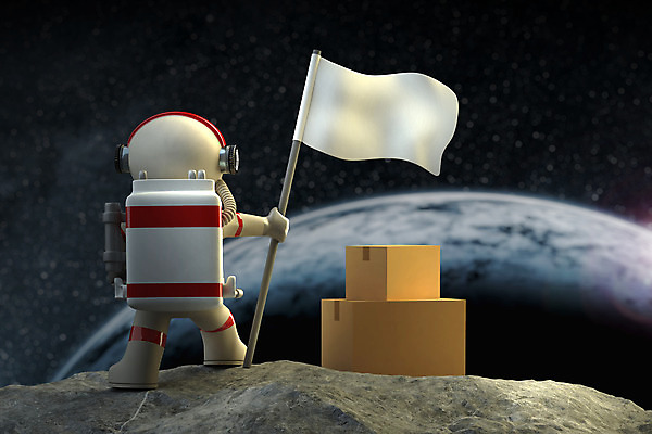 전신 PSD 편집 편집이미지 지구 3D캐릭터 한명 서기 사람 3D 우주 우주비행사 깃발 잡기 디지털합성 택배 우주복 택배상자 편집소스 편집3D 캐릭터 1 옷 모션 상자 운송업 파일형식