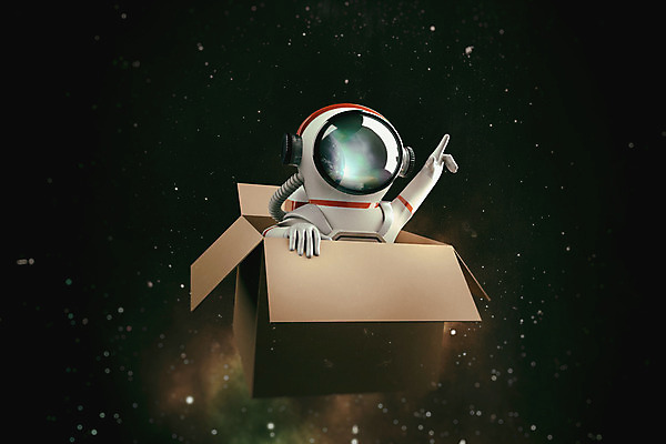 PSD 편집 편집이미지 별 밤하늘 3D캐릭터 한명 사람 상반신 3D 우주 우주비행사 가리킴 승차 디지털합성 택배 우주복 택배상자 편집소스 편집3D 자연요소 캐릭터 1 옷 모션 하늘 손짓 상자 운송업 야간 파일형식