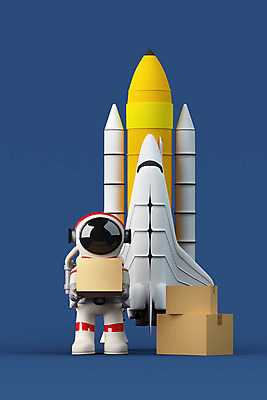 전신 PSD 편집 편집이미지 3D캐릭터 한명 서기 들기 사람 3D 로켓 우주비행사 우주선 배송 디지털합성 택배 파란배경 우주복 택배상자 퀵 편집소스 편집3D 캐릭터 1 옷 백그라운드 모션 파란색 상자 우주 운송업 퀵서비스 파일형식