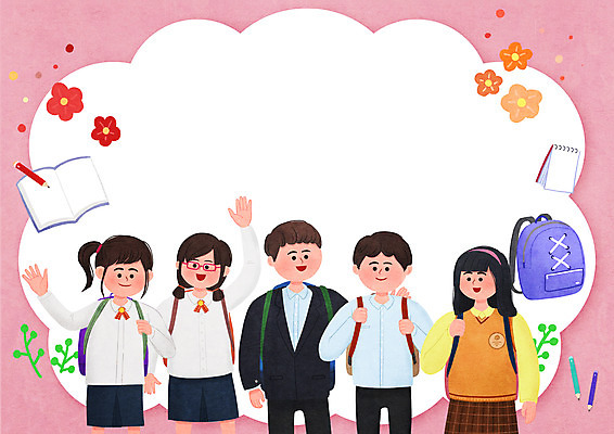 PSD 여학생 여자 남자 꽃 교복 남학생 일러스트 학교 청소년 책가방 프레임 함께함 여러명 상반신 책 친구 연필 손인사 스프링노트 프레임일러스트 십대만 어깨에손 국내일러스트 식물 학생 옷 교육 다수 컨셉 가방 관계 모션 학용품 사람 필기구 공책 인사 파일형식
