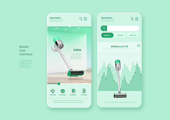 PSD 편집이미지 모바일 그래프 사람없음 연두색 어플리케이션 청소기 UI 검색창 이미지편집 초록색 전자제품 청소도구 파일형식