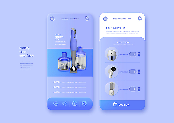 PSD 편집이미지 버튼 모바일 사람없음 보라색 가전제품 어플리케이션 드라이어 믹서 UI 핸드믹서 에어프라이어 이미지편집 컬러 미용용품 파일형식