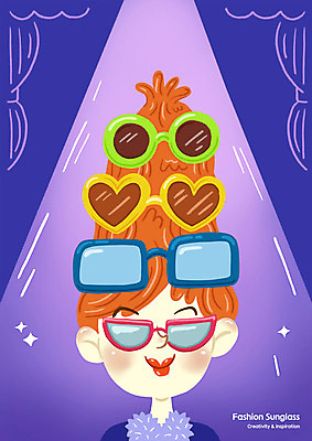 PSD 헤어스타일 여자 패션 안경 일러스트 한명 상반신 성인 선글라스 사각형 보라색 하트 원형 스포트라이트 성인여자한명만 국내일러스트 모양 도형 1 잡화 컬러 사람 여자한명만 성인여자만 파일형식