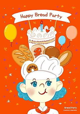 PSD 헤어스타일 여자 빵 일러스트 요리사모자 한명 미소 상반신 성인 빨간색 도넛 바게트 생일케이크 식빵 꽃가루 풍선 성인여자한명만 국내일러스트 모자_잡화 1 음식 컬러 디저트 표정 사람 케이크 요리사 가루 여자한명만 성인여자만 파일형식